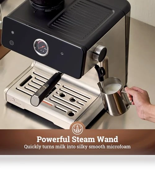Espresso Machine with Grinder and Milk Frother — Espresso Machines, Acaspresso