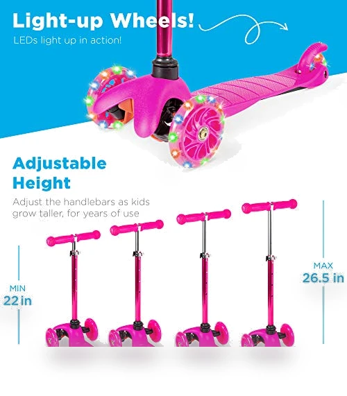 Kids Mini Kick Scooter with Light-Up Wheels — Balance Bikes, Best Choice Products
