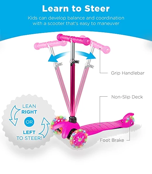 Kids Mini Kick Scooter with Light-Up Wheels — Balance Bikes, Best Choice Products