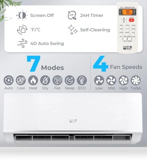 Mini Split Air Conditioner & Heater — Cooling Solutions, COSTWAY