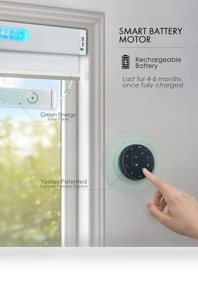 Motorized Cellular Shades — Honeycomb, Yoolax