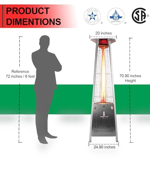 Portable Propane Pyramid Patio Heater — Heater Covers, Lava Heat Italia