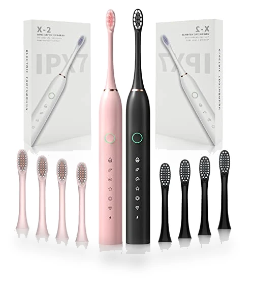 Rechargeable Electric Toothbrushes Set — Ultrasonic, HUBAKO