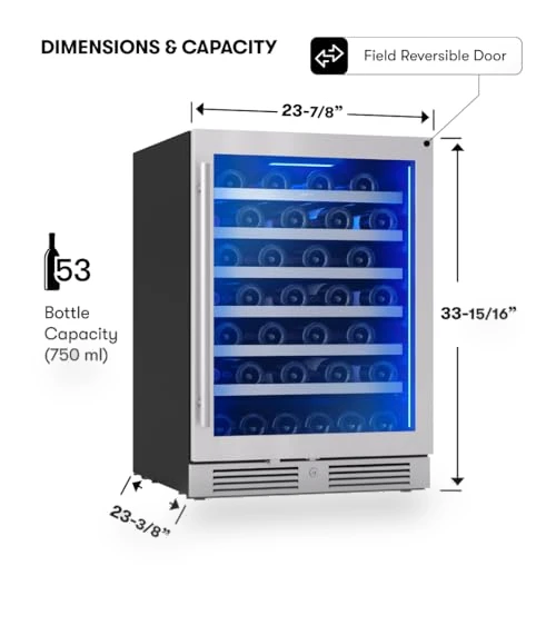 Wine Fridge Single Zone Under Counter — Wine Storage Solutions, Zephyr