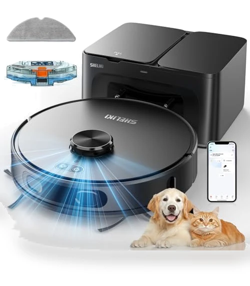 3-in-1 Robotic Vacuum and Mop — Smart Cleaning Robots, SHELIKI