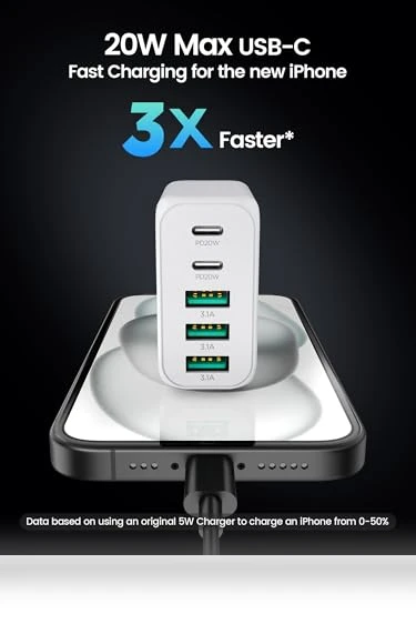 50W 5-Port USB Wall Charger — Wall Chargers, EIZLXQ