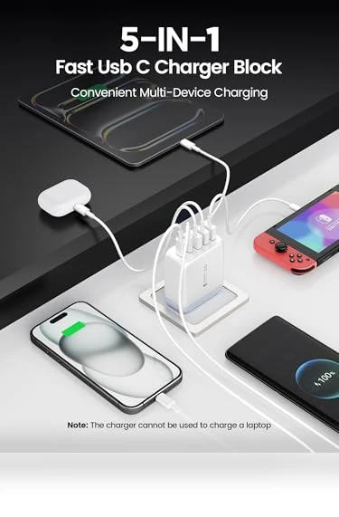50W 5-Port USB Wall Charger — Wall Chargers, EIZLXQ