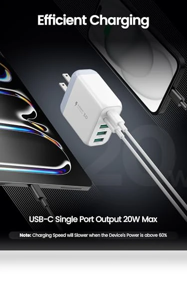 50W 5-Port USB Wall Charger — Wall Chargers, EIZLXQ