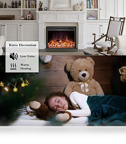 Electric Fireplace Insert with Metal Trim Kit — Tabletop Fireplaces, Kentsky