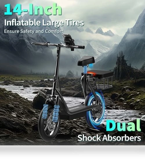 Electric Scooter with Seat — Electric Self-Balancing Scooters, MAXSHOT