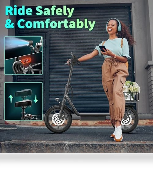 Electric Scooter with Seat — Electric Self-Balancing Scooters, MAXSHOT