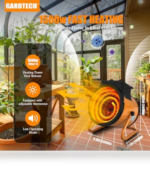 Greenhouse Heater with Digital Thermostat — Portable Heating Solutions, Gardtech