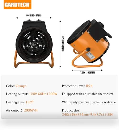 Greenhouse Heater with Digital Thermostat — Portable Heating Solutions, Gardtech