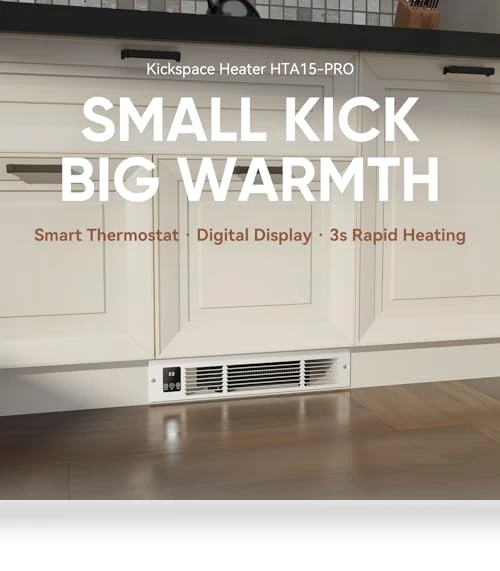 Kickspace Heater with Built-In Thermostat and Timer — Heater Spare Components, AIREPUSH