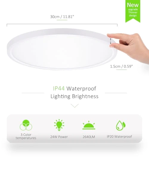 LED Flush Mount Ceiling Light — Close To Ceiling, LUMLLSAJI