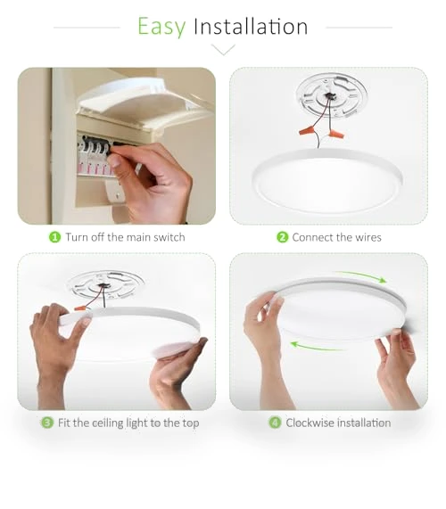LED Flush Mount Ceiling Light — Close To Ceiling, LUMLLSAJI