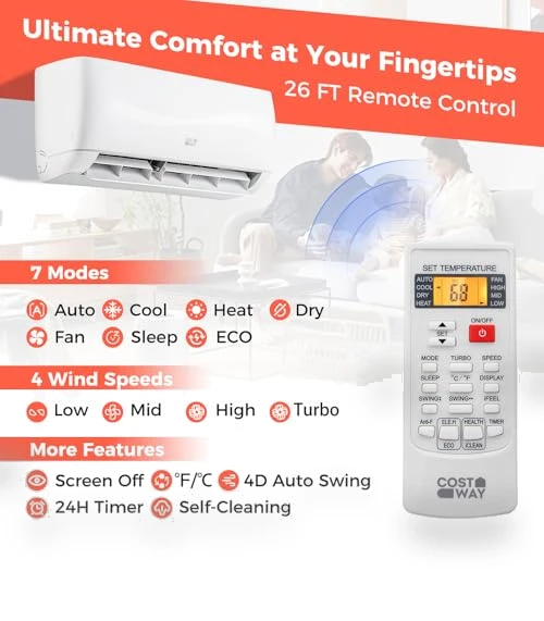 Mini Split Air Conditioner & Heater — Cooling Solutions, COSTWAY