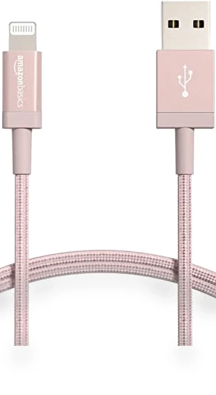 Nylon Braided USB-A to Lightning Charger Cable — Lightning, Amazon Basics