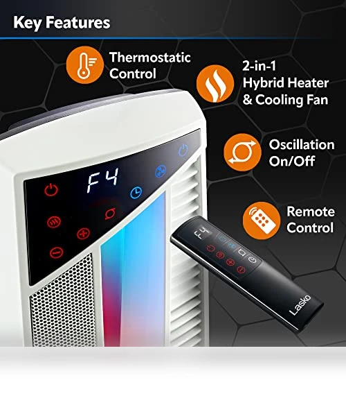 Oscillating Hybrid Fan and Space Heater — Home Cooling Solutions, Lasko