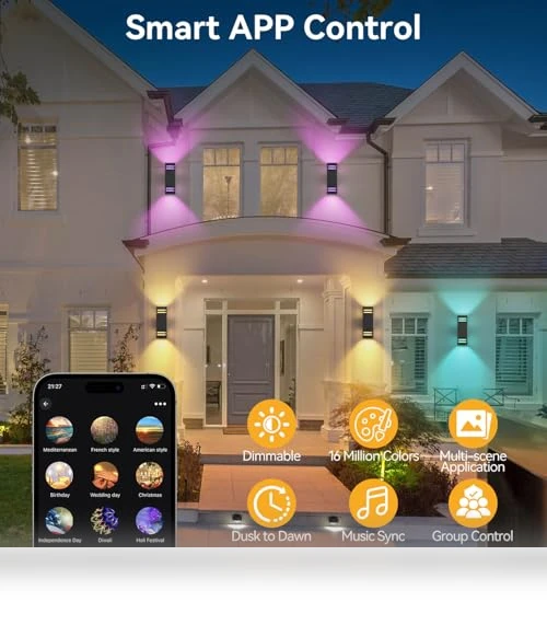 Outdoor Smart Wall Lights — LED, Zinola