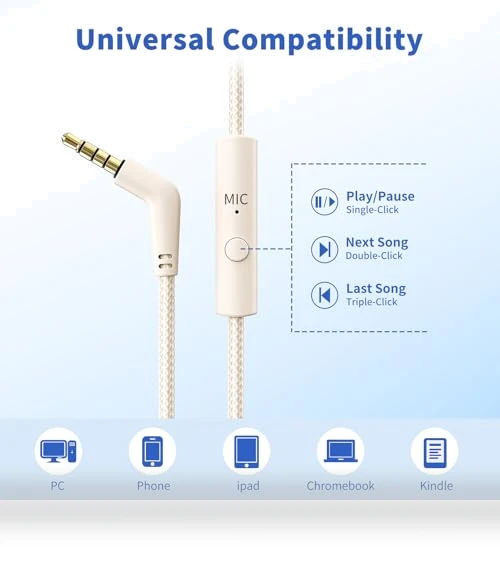 Over Ear Foldable Headphones with Microphone — In-Ear Headphones, Botesty Sound