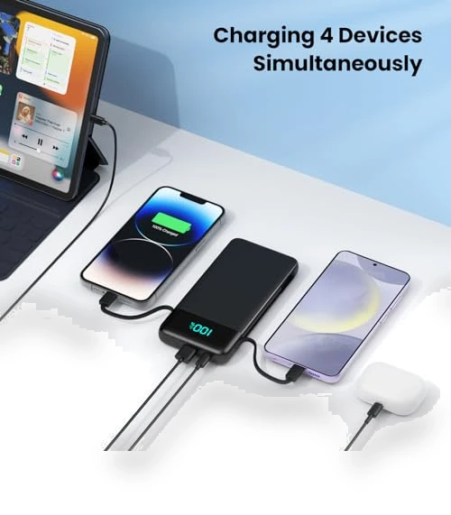 Portable Charger with Built-in Cables and Wall Plug — Charging Solutions, Dongguan Haoxun Electronic Technology Co., Ltd