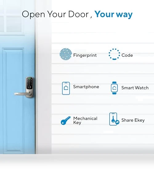 Smart Lock with Built-in WiFi and Fingerprint Access — Keyless Entry, ULTRALOQ