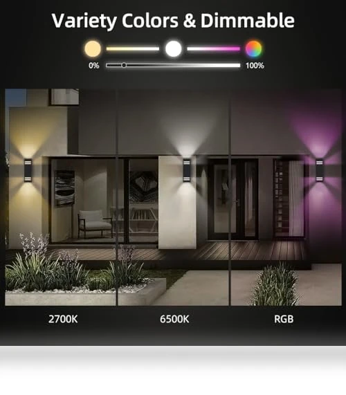 Smart Outdoor Wall Lights RGB — Garden Illumination, KIZON