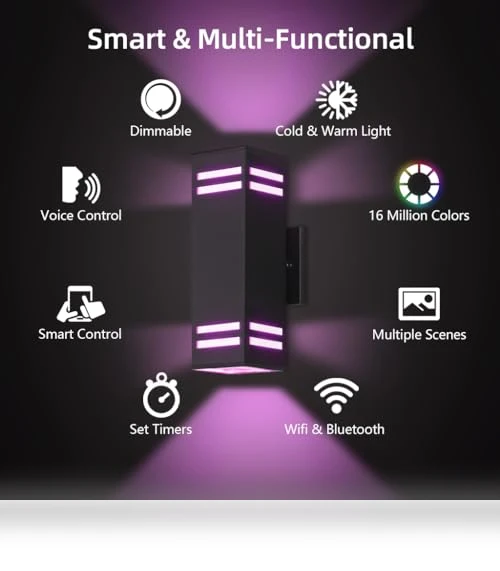 Smart Outdoor Wall Lights RGB — Garden Illumination, KIZON