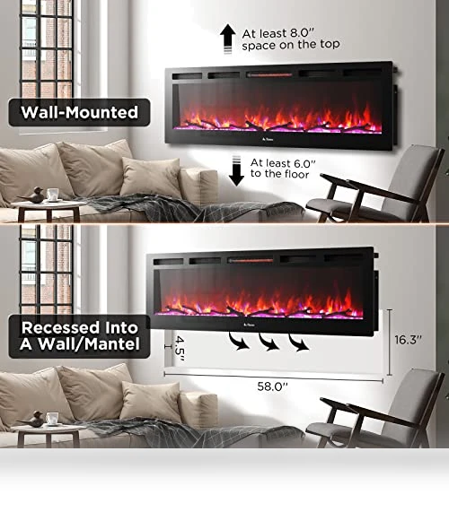 Smart WiFi Infrared Electric Fireplace — Electric Heating Solutions, TURBRO