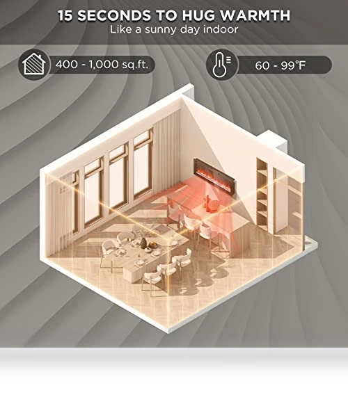 Smart WiFi Infrared Electric Fireplace — Electric Heating Solutions, TURBRO
