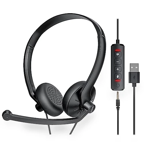 USB Headset with Microphone for PC Laptop — Headsets, FEABASK