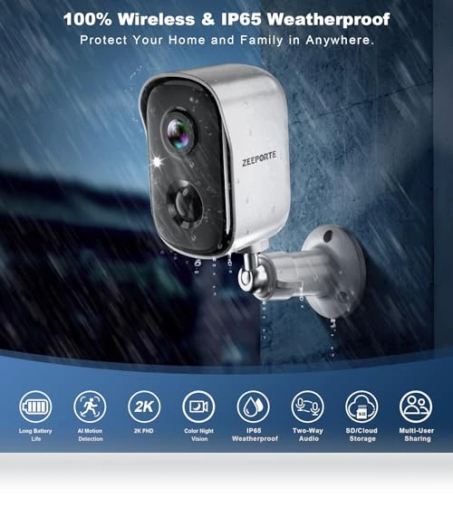 Wireless Outdoor Security Camera — Smart Home Security, ZEEPORTE SECURITY