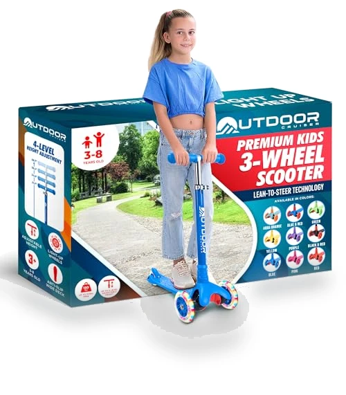 3-Wheel Kids Scooter with Lean-to-Steer Technology — Balance Bikes, OutdoorCruiser