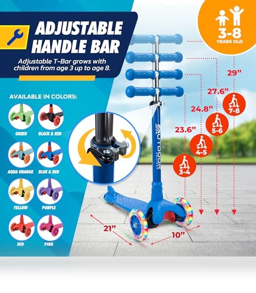 3-Wheel Kids Scooter with Lean-to-Steer Technology — Balance Bikes, OutdoorCruiser