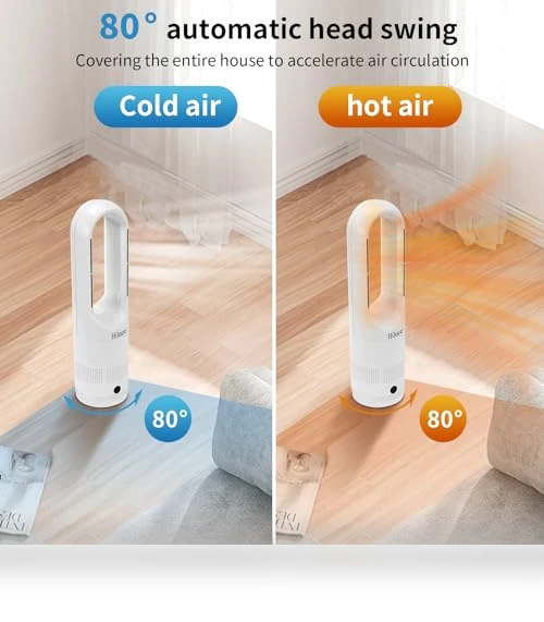 All Season Bladeless Fan and Heater Combo — Portable Cooling Solutions, Hiluce