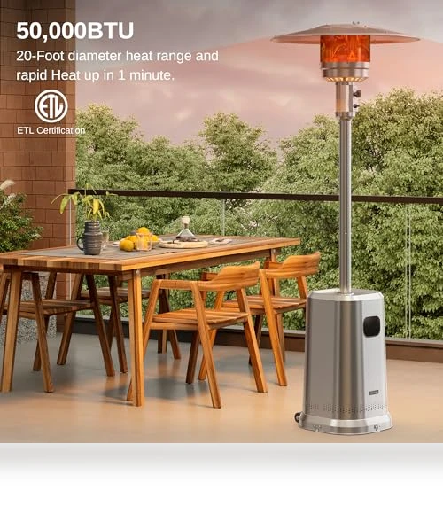 Anti-rust 50,000 BTU Patio Heater for Outdoor Use — Patio Heaters, EAST OAK
