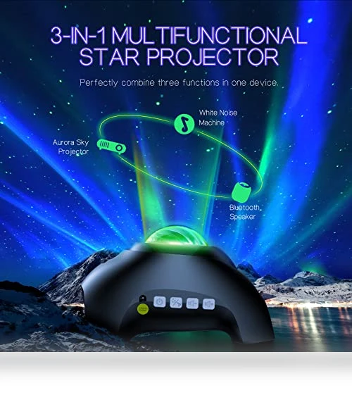 Aurora Projector with Light Effects and Bluetooth Speaker — Outdoor Light Projectors, HODANS