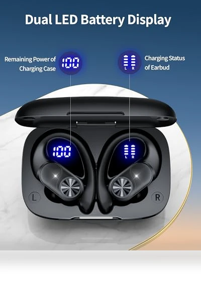 Bluetooth Headphones Wireless Earbuds with Digital Display — In-Ear Headphones, PocBuds