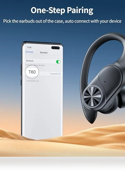 Bluetooth Headphones Wireless Earbuds with Digital Display — In-Ear Headphones, PocBuds