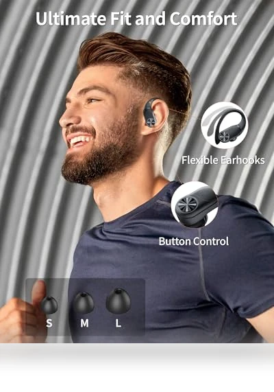 Bluetooth Headphones Wireless Earbuds with Digital Display — In-Ear Headphones, PocBuds