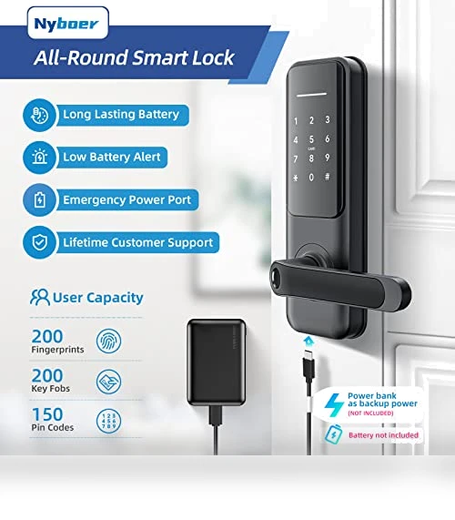 Fingerprint Smart Door Lock and Handle — Smart Home Security, Nyboer