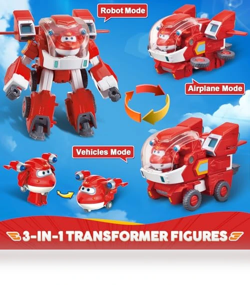 Jett's Super Mecha Transforming Robot — Interactive Figures & Robots, Super Wings