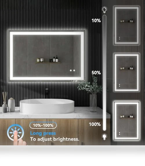 LED Vanity Bathroom Mirror with Lights — Shower, MISSDAY