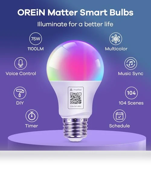 Matter Smart Light Bulb — LED, OREiN