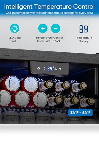 Mini Fridge with Glass Door — Mini Fridges, Feelfunn