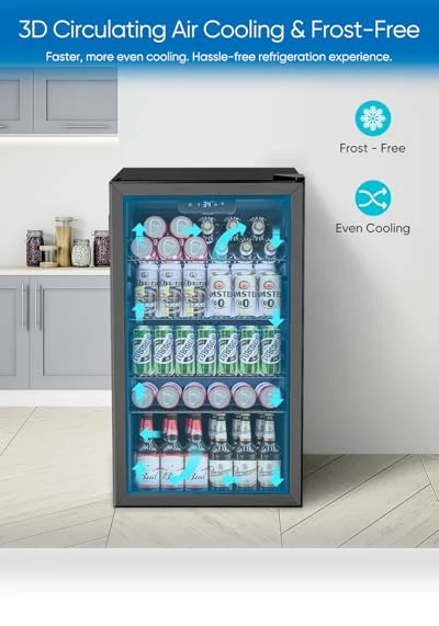 Mini Fridge with Glass Door — Mini Fridges, Feelfunn