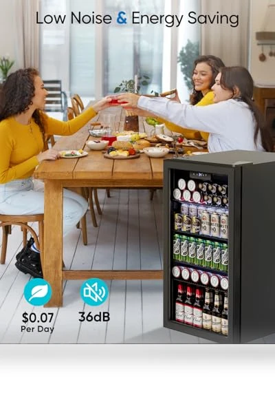 Mini Fridge with Glass Door — Mini Fridges, Feelfunn