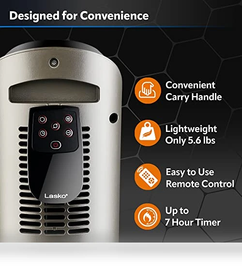 Oscillating Ceramic Tower Space Heater — Home Climate Control, Lasko