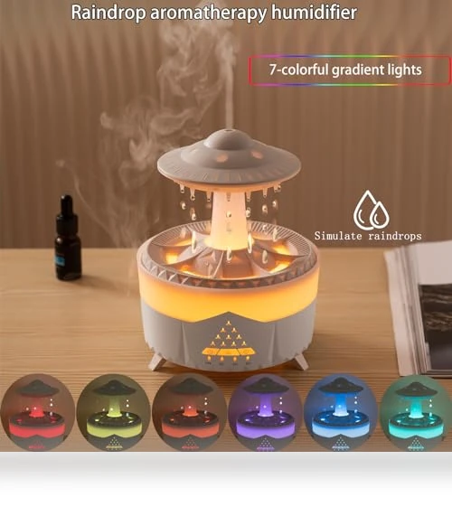 Raindrop Humidifier with Aromatherapy Diffuser — Air Moisturizers, fuliying